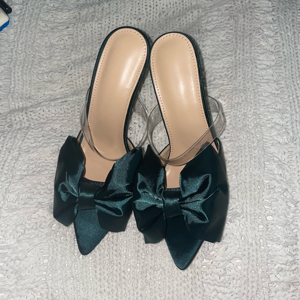 Green stilettos.